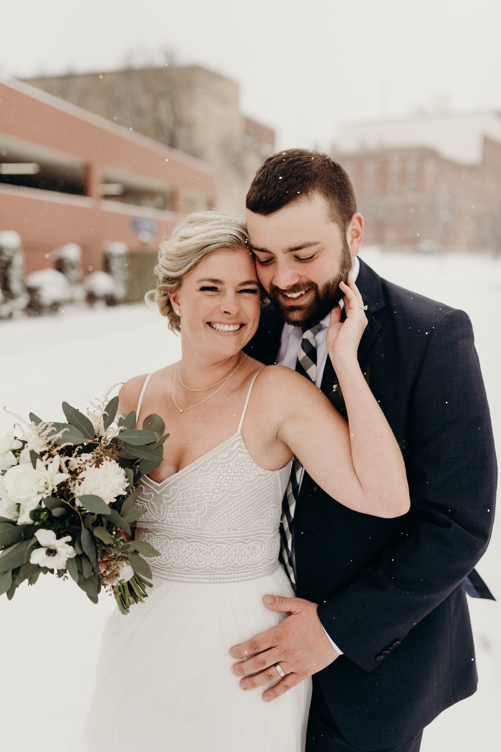 Spring Snowstorm Wedding in Red Wing Minnesota Tom thornton photography