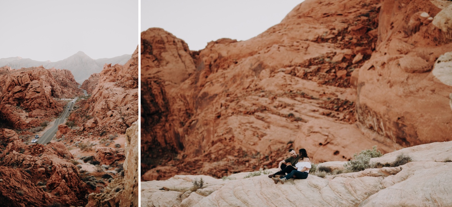 Sunset Engagement photos in Valley of Fire State Park near Las Vegas Nevada