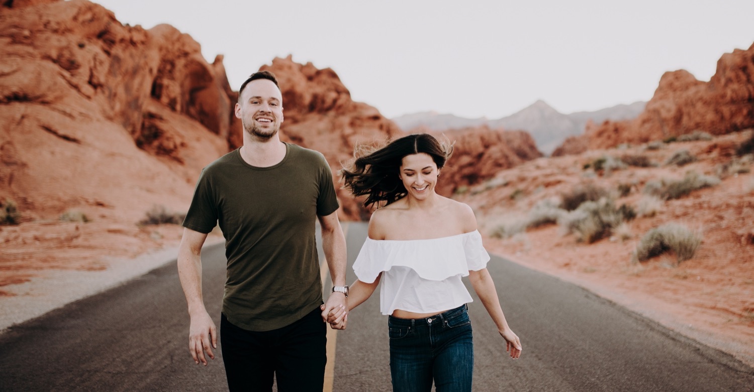 Adventure Engagement Photos in Valley of Fire State Park