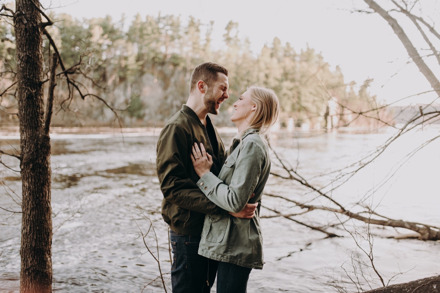 Spring engagement photos at interstate state park.