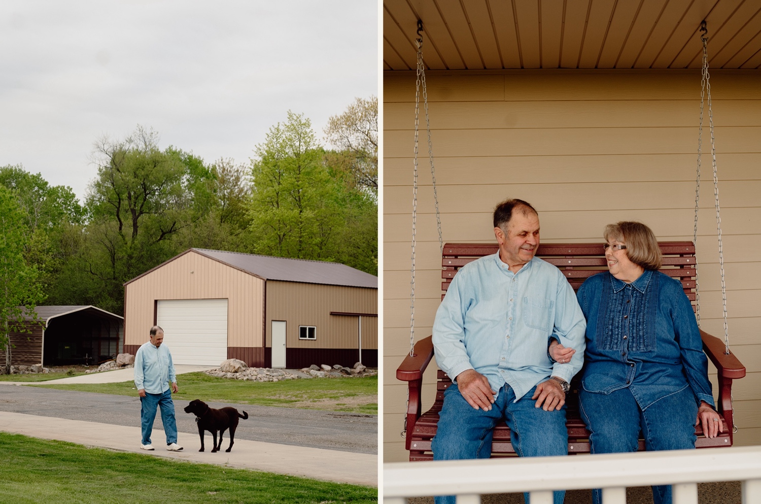 Anniversary photos in buffalo, Minnesota for grandparents. Elderly Couple. 