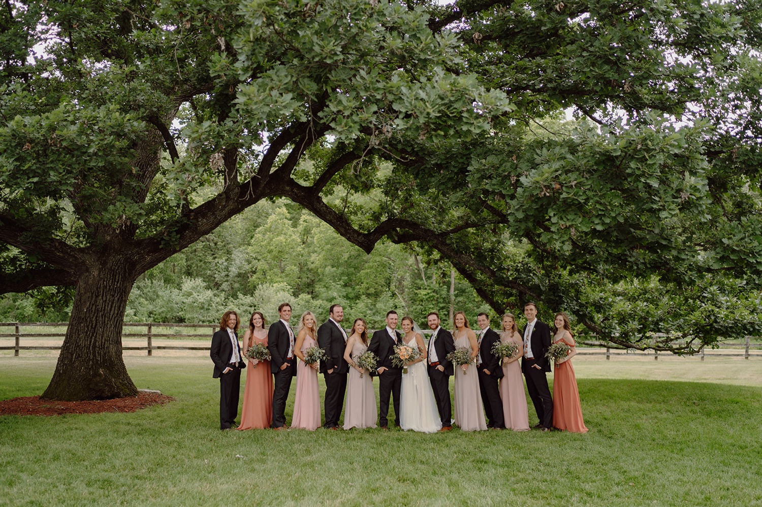 Wedding party photos at mayowood stone barn in Rochester, Minnesota. 