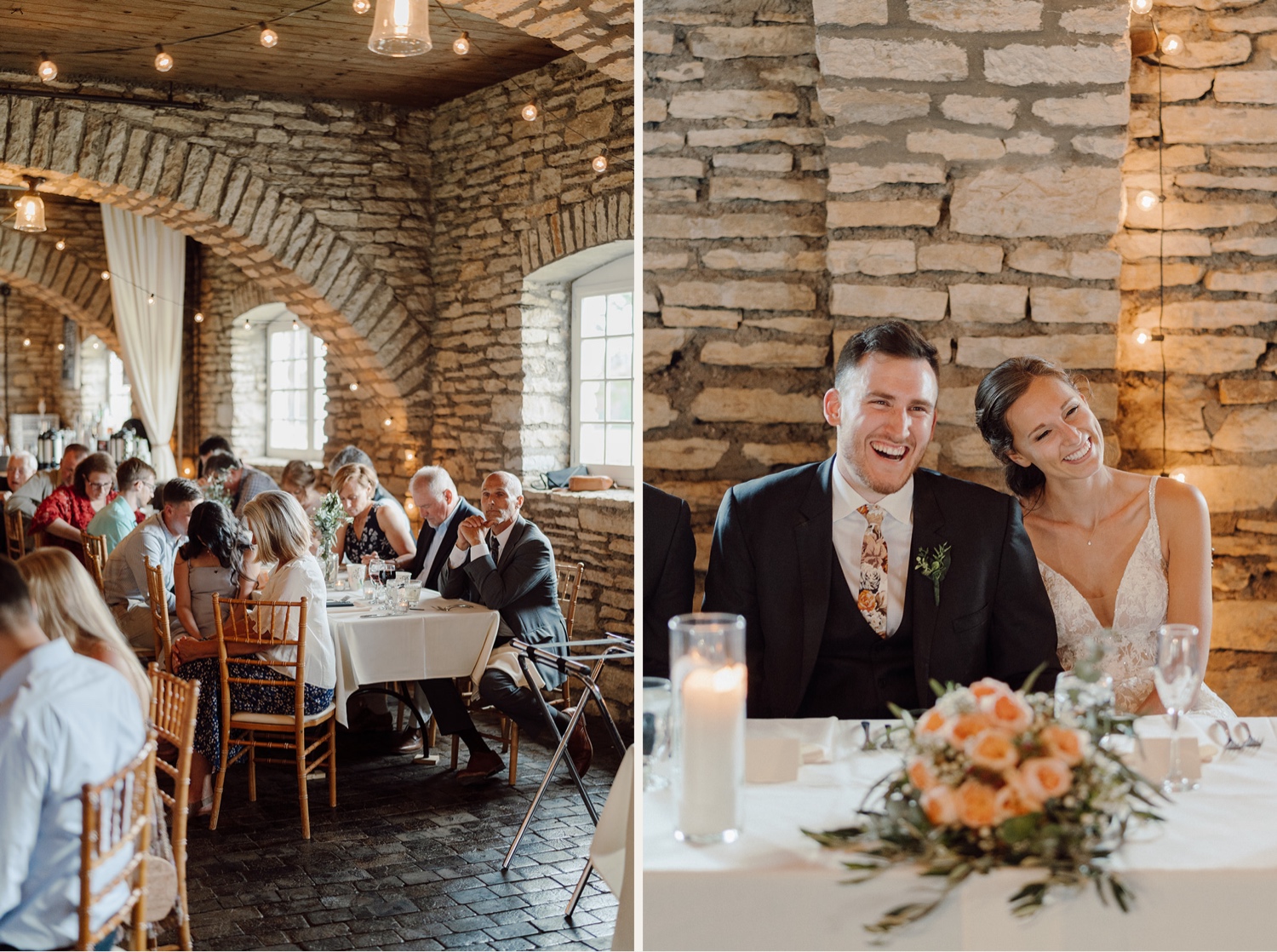 Mayowood Stone Barn wedding reception photos. 