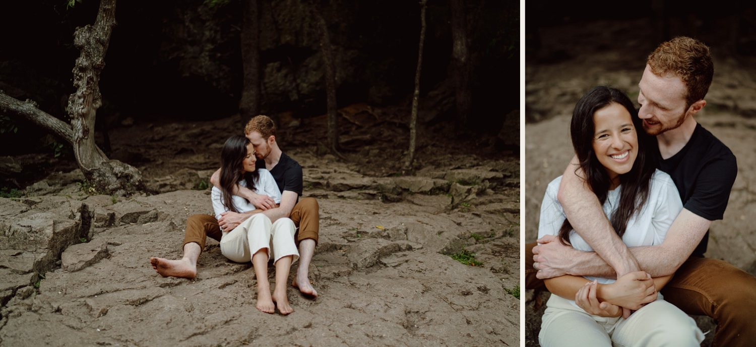 Summer photos of a couple for their anniversary at Willow River state park.