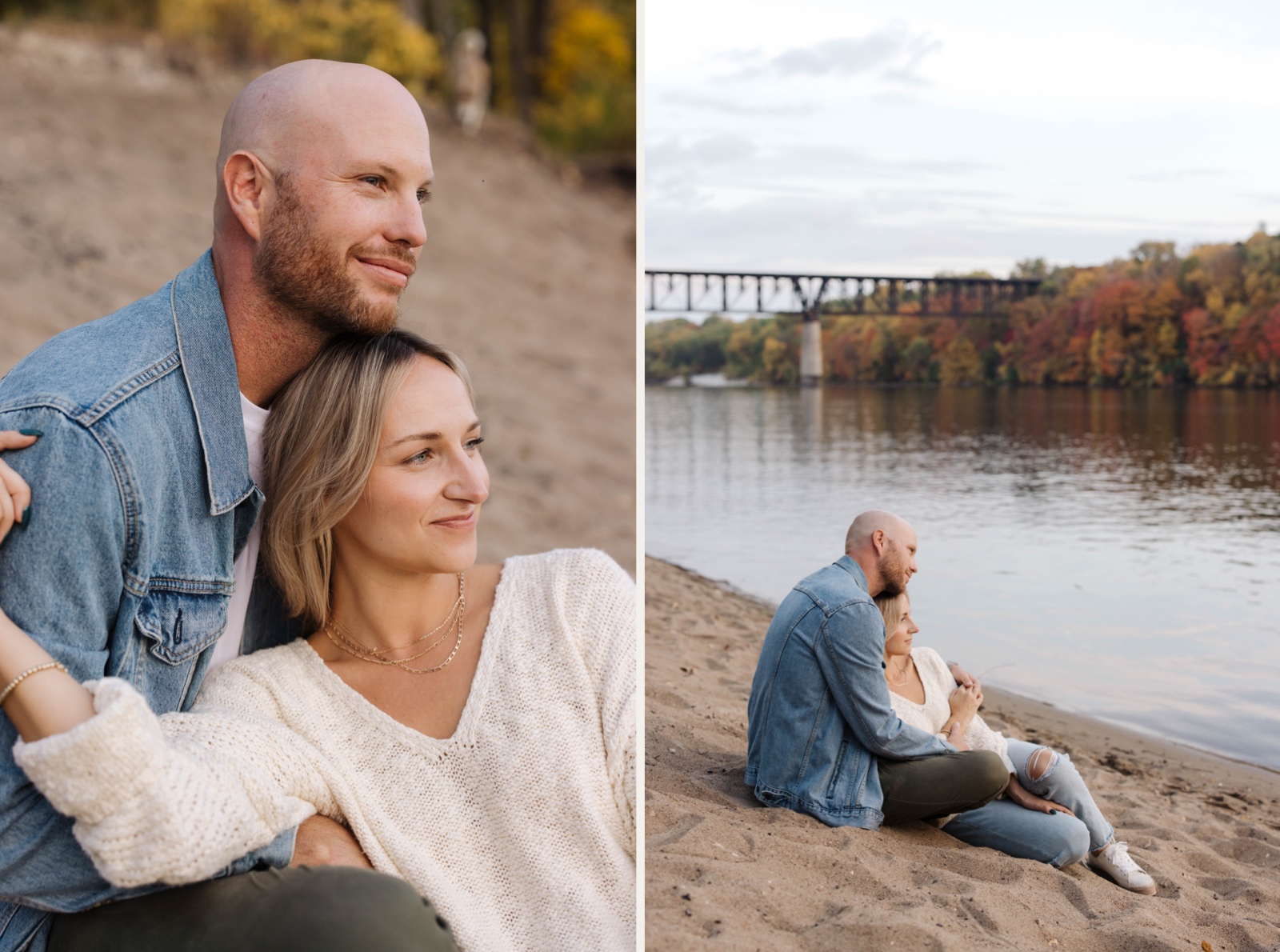 Engagement photos in Minneapolis minnesota in the fall.