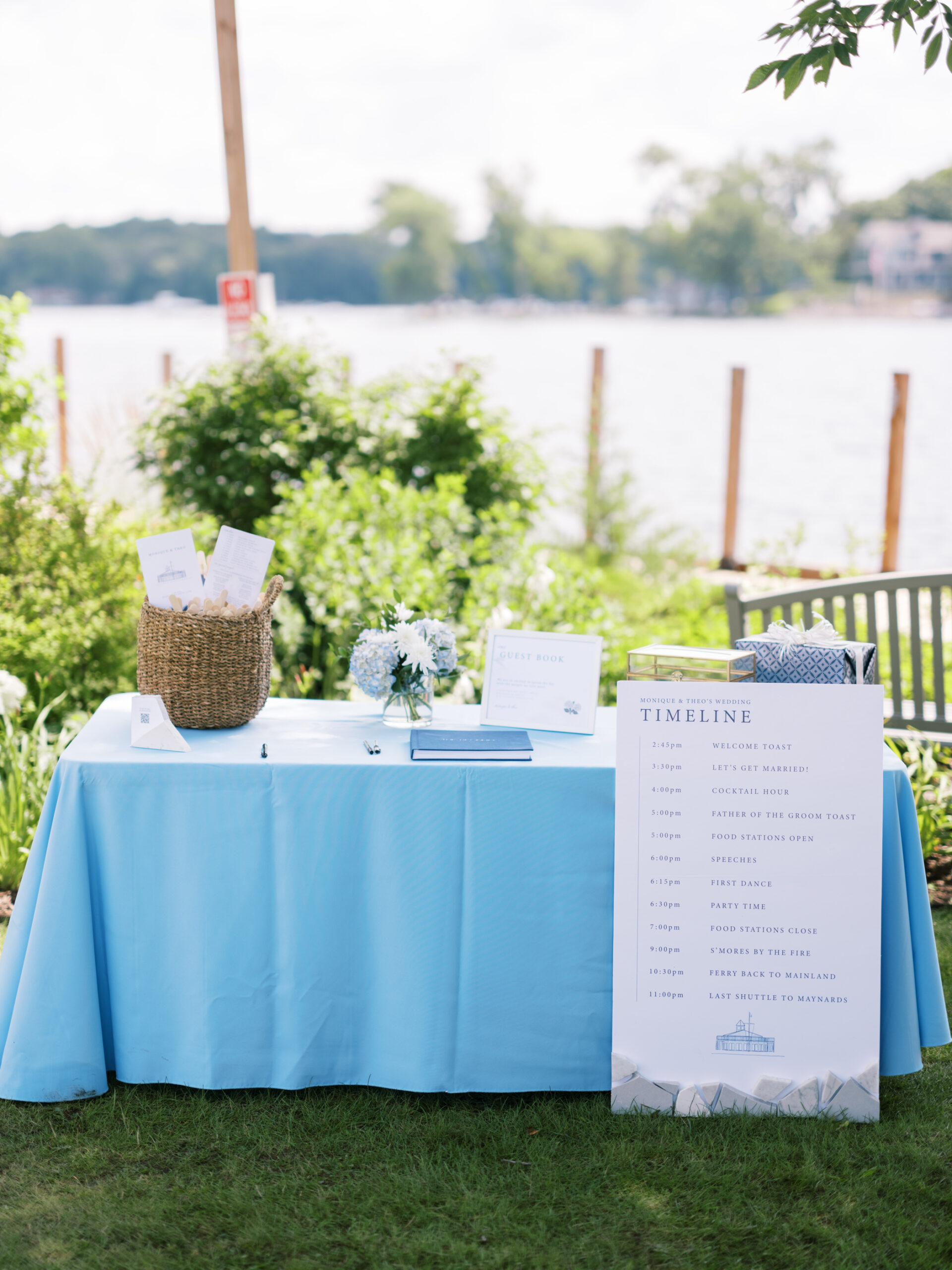 wedding invites and timeline at lake minnetonka yacht club
