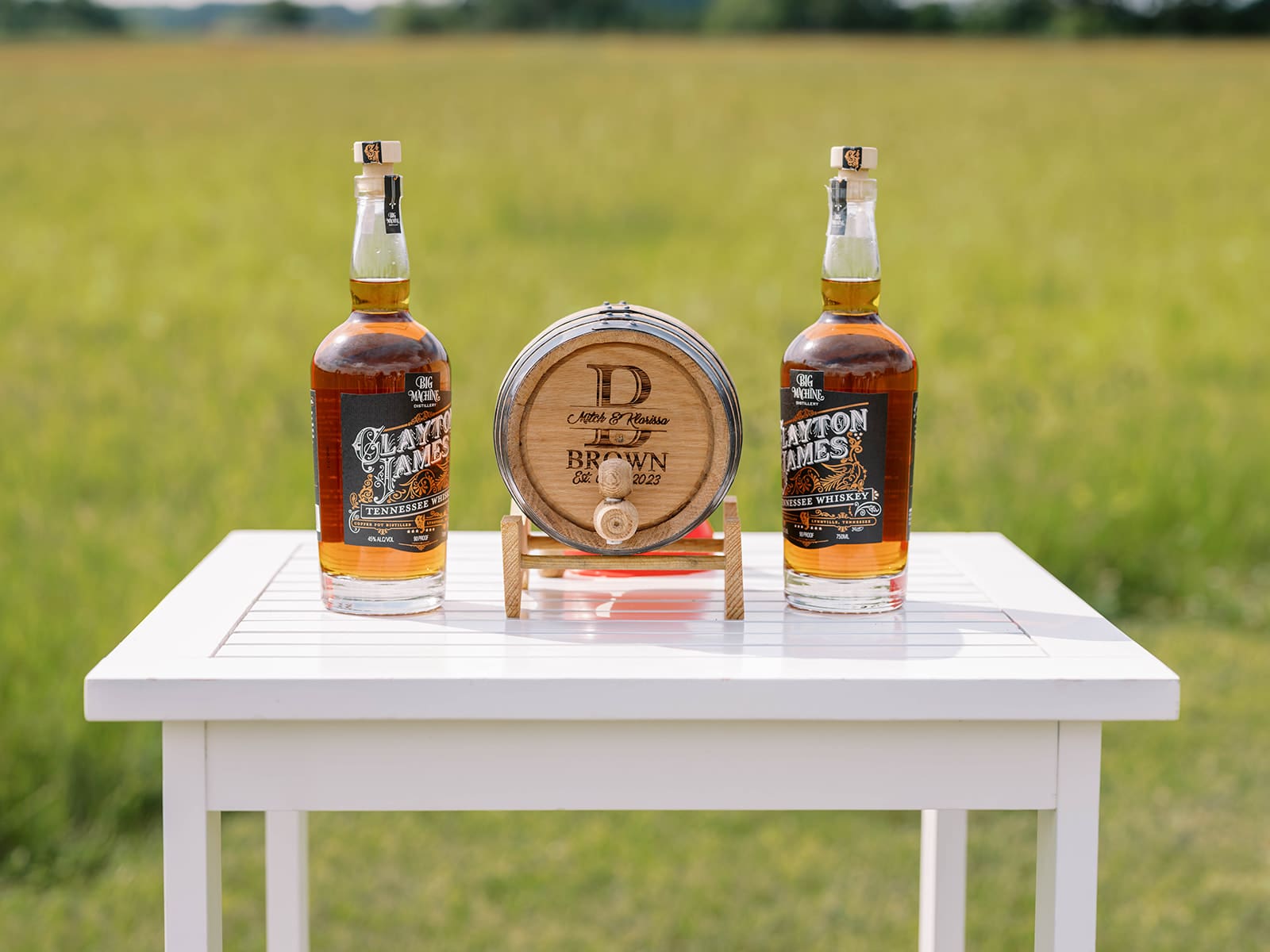 photo of unity whisky barrel for wedding ceremony. 