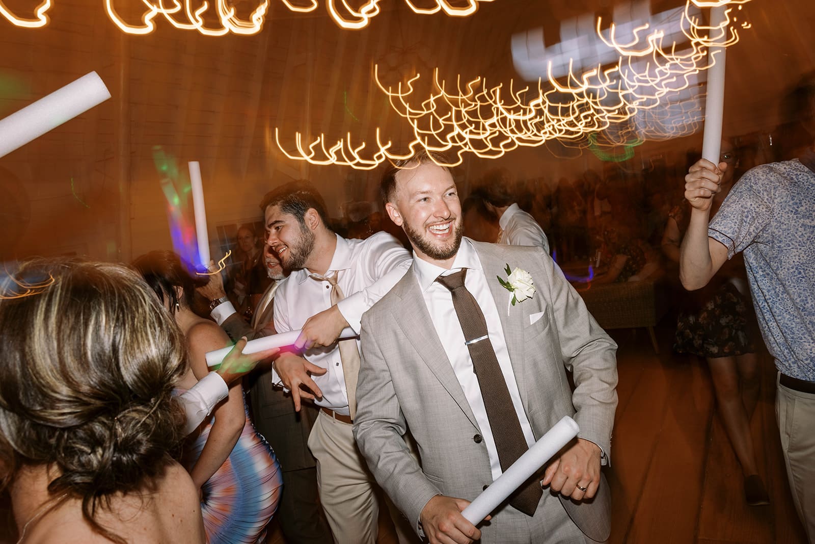 Wedding guest dance floor in the barn at Ivory North, Mora, MN.