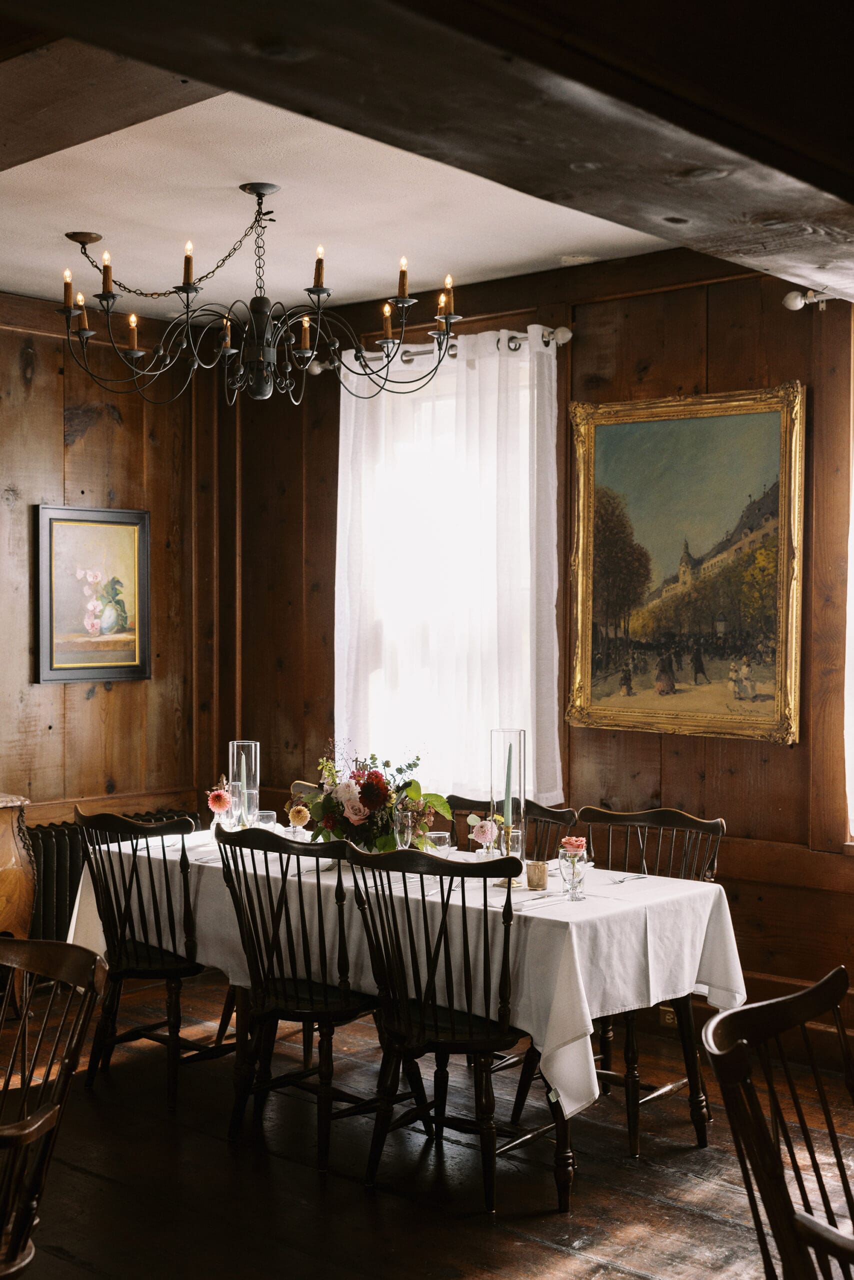 Cozy and warm wedding reception details at the Outing Lodge wedding in Stillwater, MN.